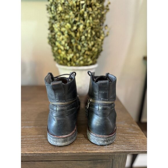 John Varvatos Leather Lace Up Boots Black Leather Mens Size US 9 - Picture 5 of 7